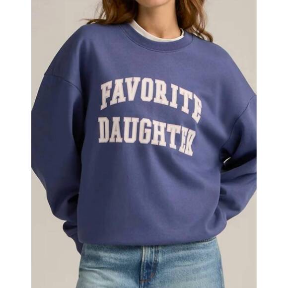 FAVORITE DAUGHTER Tops - NEW FAVORITE DAUGHTER collegiate sweatshirt in venetblu